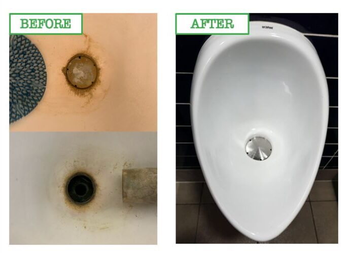 Urinal Before and After